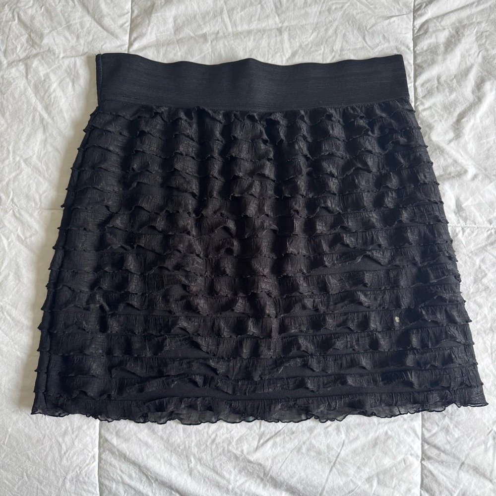 Express Black Textured Mini Skirt